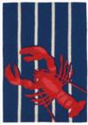 Trans Ocean Frontporch LobsterOnStripes 159533 Navy