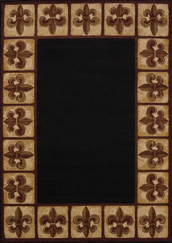 China Garden 550 33670 Fleur De Lys Black By United Weavers Of America On Rug For A Larger Picture Area Shown Is Of Specific Size Design May Vary Due To And Shape